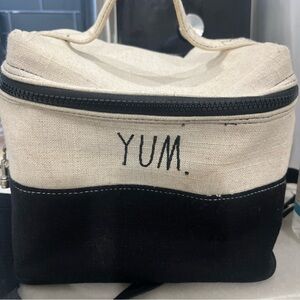Rae Dunn “Yum” lunch bag with black strap. Gently used.